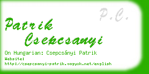 patrik csepcsanyi business card